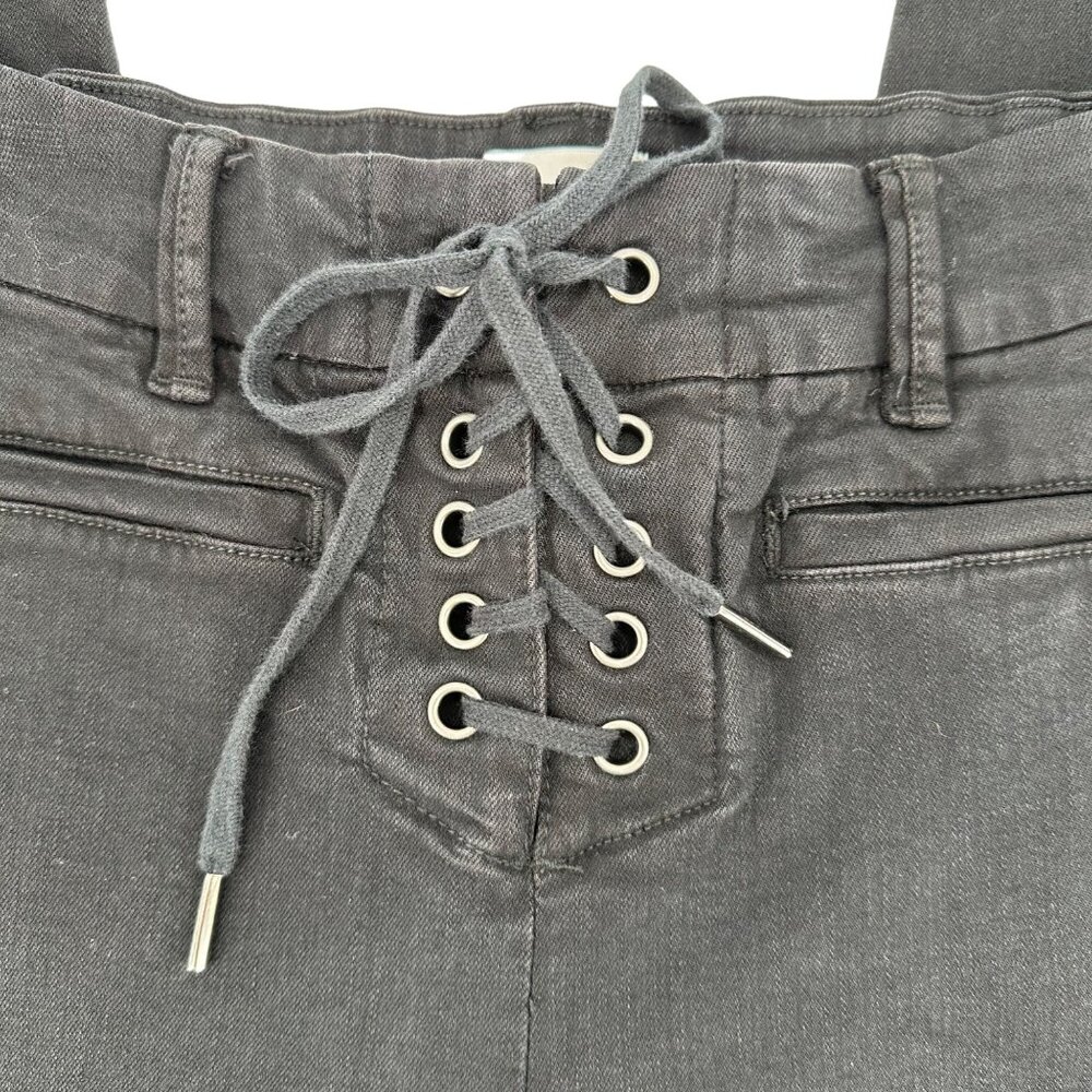 Amuse Society Womens Black Lace-Up High Rise Skinny Jeans Size 30 - Picture 2 of 10